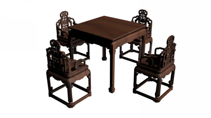 渲染模型_方桌003