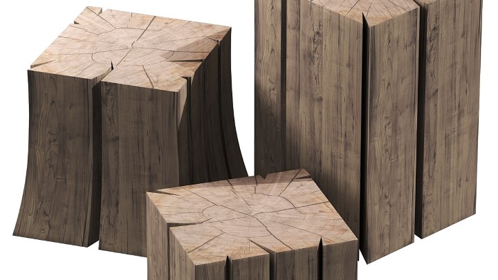 渲染模型_木桩凳001