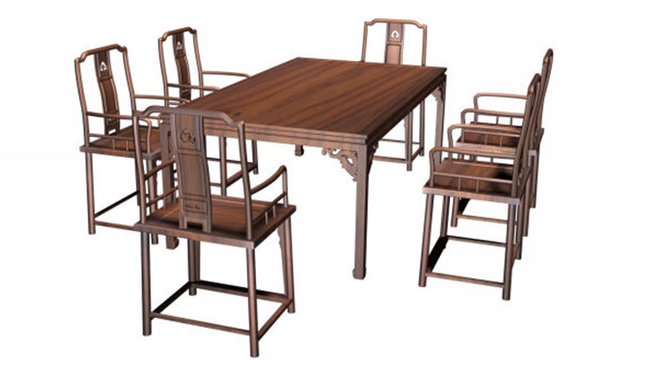 渲染模型_桌椅1007