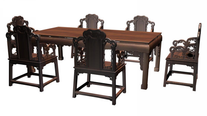 渲染模型_桌椅1008