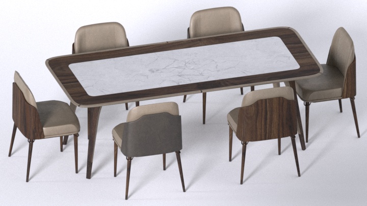 渲染模型_桌椅634