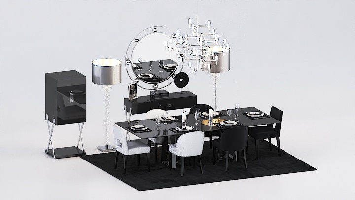 渲染模型_桌椅725