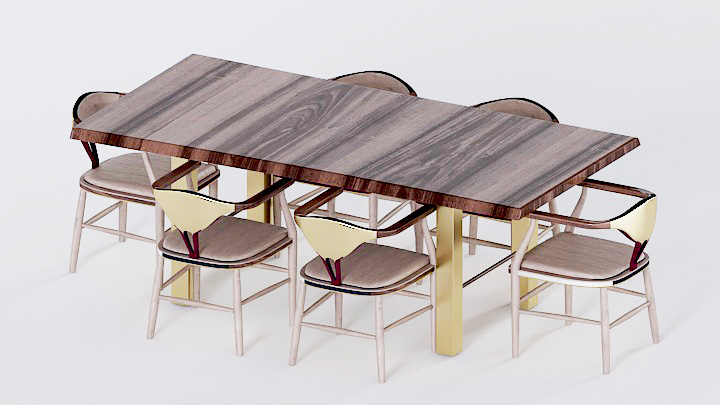 渲染模型_桌椅844