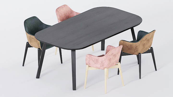 渲染模型_桌椅904