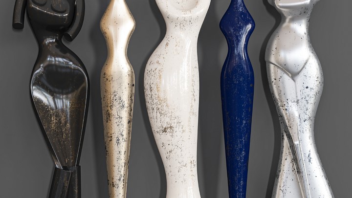 渲染模型_桌面雕塑摆件003