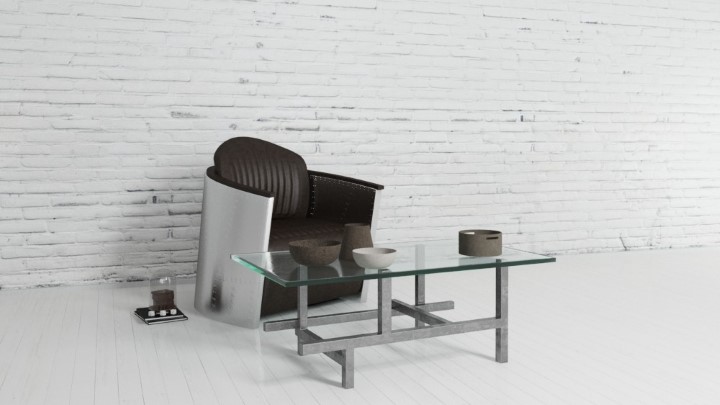 渲染模型_沙发家具组合001