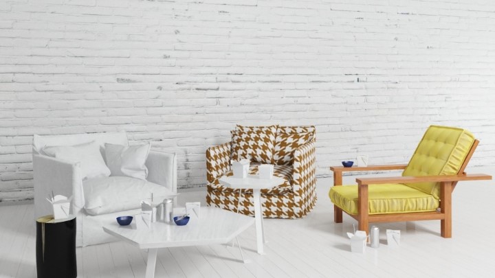 渲染模型_沙发家具组合014