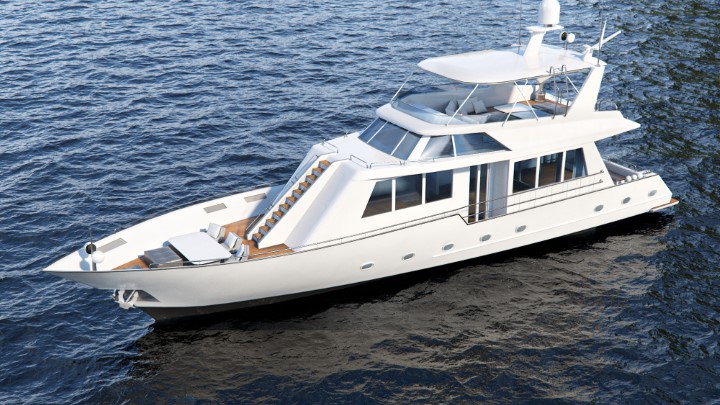 渲染模型_游艇船舶002