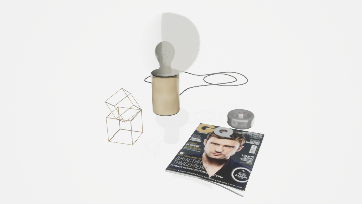 渲染模型_灯和杂志002