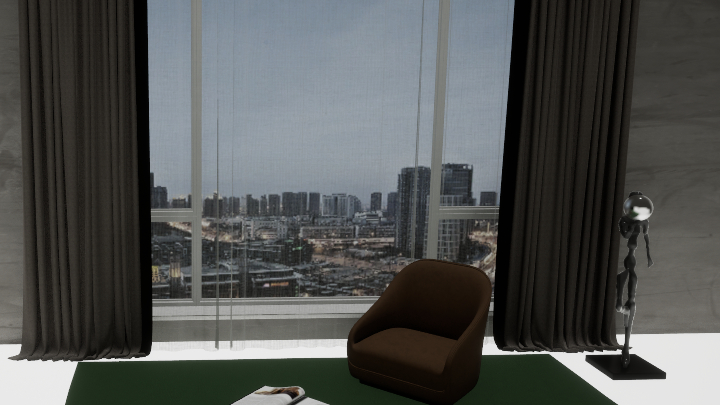 渲染模型_现代窗帘001