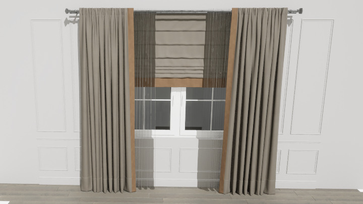 渲染模型_现代窗帘003