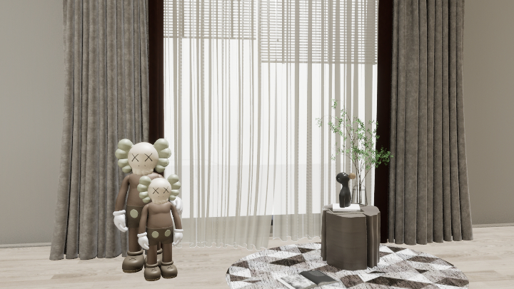 渲染模型_现代窗帘008