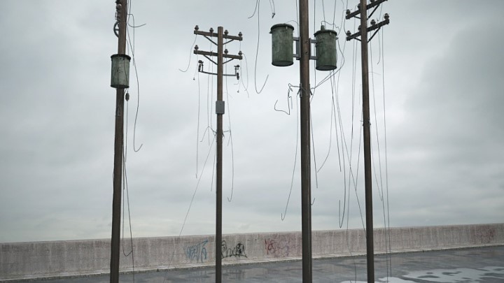 渲染模型_电线杆003