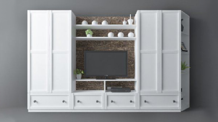 渲染模型_电视墙069