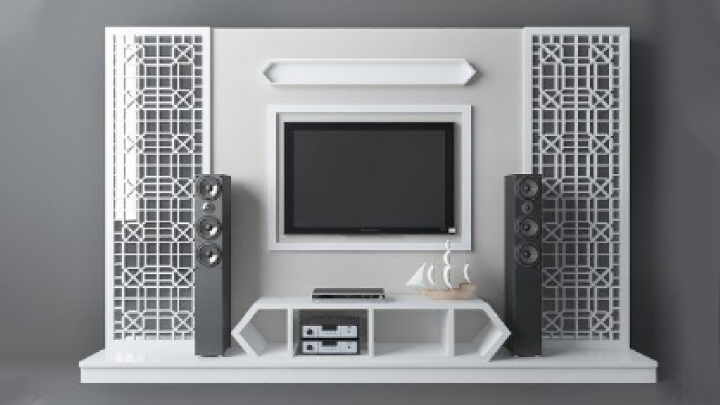 渲染模型_电视墙106