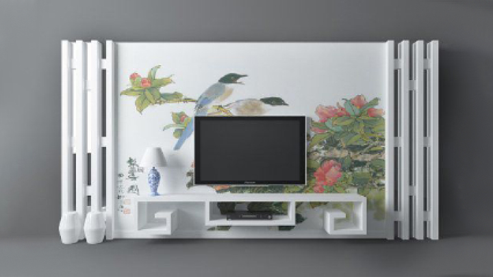 渲染模型_电视墙107