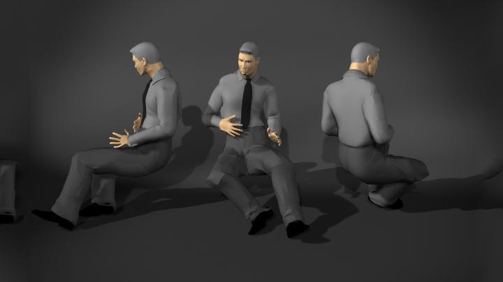 渲染模型_男人坐姿002