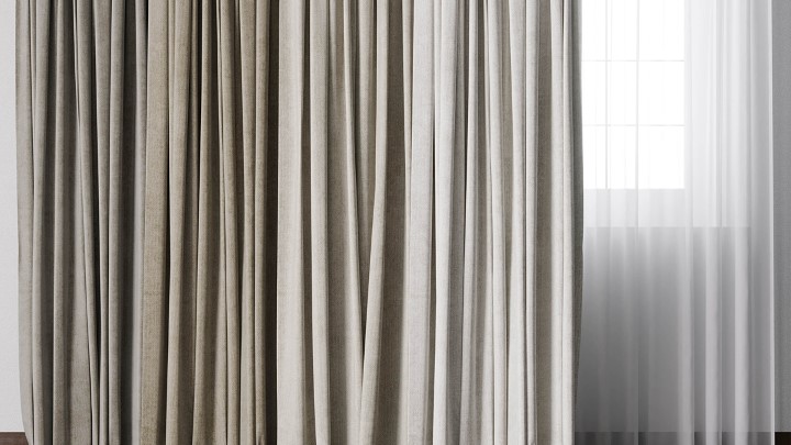 渲染模型_窗帘393