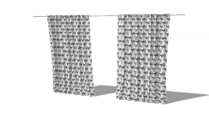 渲染模型_窗帘413