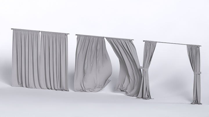 渲染模型_窗帘470
