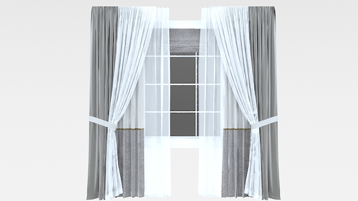 渲染模型_窗帘480