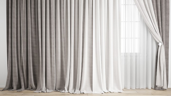 渲染模型_窗帘560