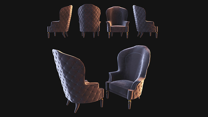 渲染模型_简约座椅017