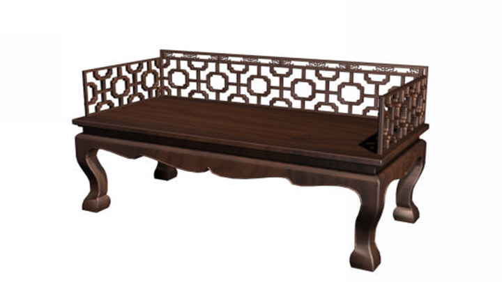 渲染模型_罗汉床007