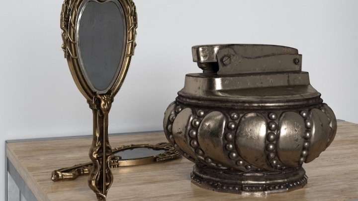 渲染模型_老式镜001