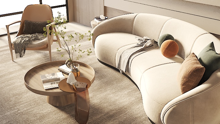 渲染模型_茶几沙发001