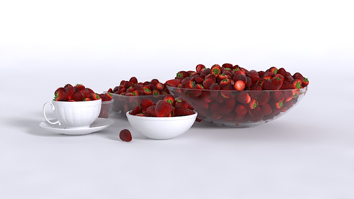 渲染模型_草莓004