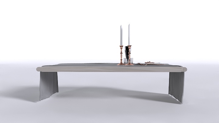 渲染模型_蜡烛桌001