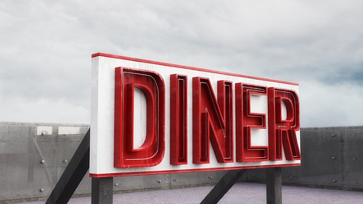 渲染模型_街道广告牌006