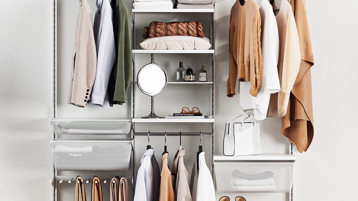 渲染模型_衣橱隔断收纳001