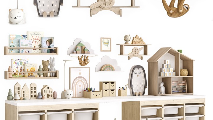 渲染模型_装饰品摆件架子001