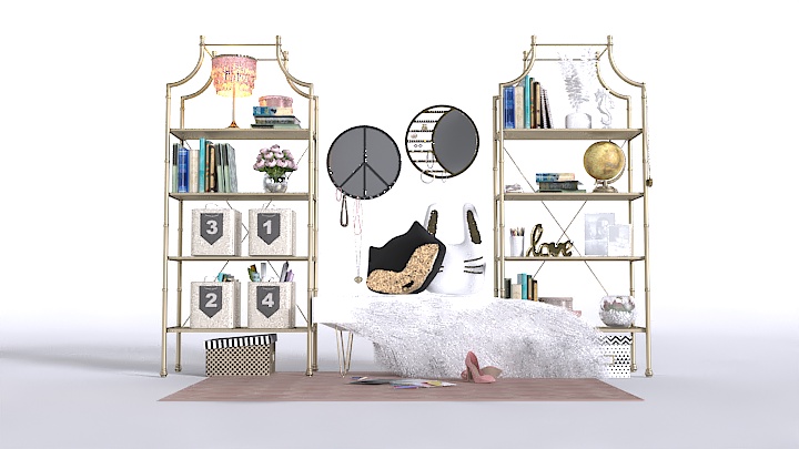 渲染模型_装饰架003