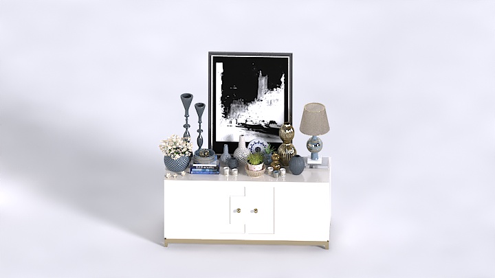 渲染模型_装饰柜子001