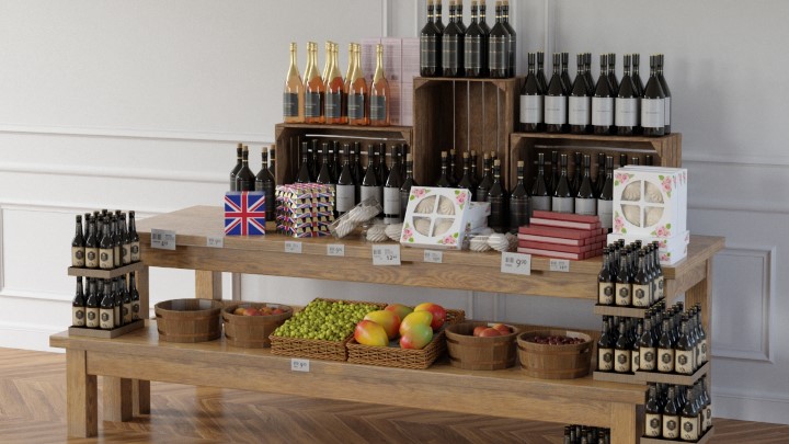 渲染模型_超市商品货柜016