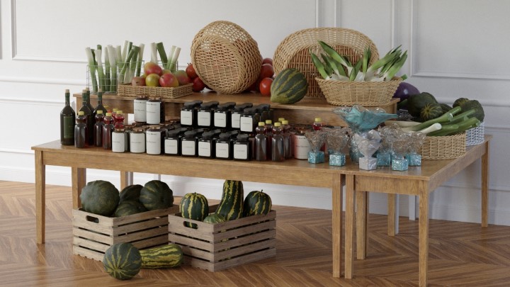 渲染模型_超市商品货柜019