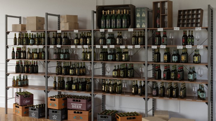 渲染模型_超市商品货柜032