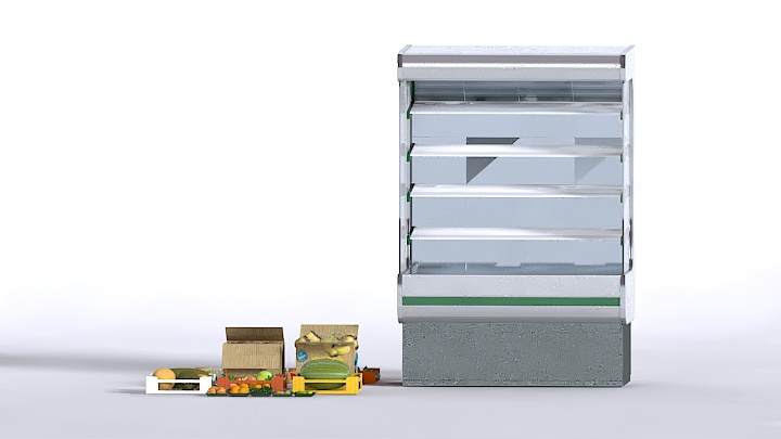 渲染模型_超市水果柜001