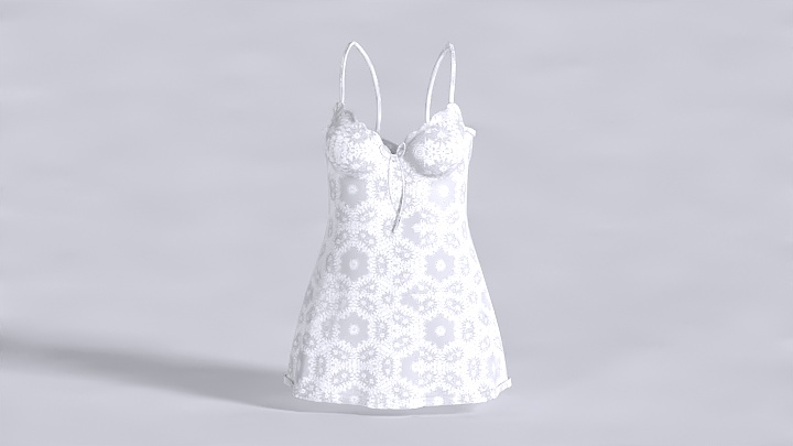 渲染模型_露背装004