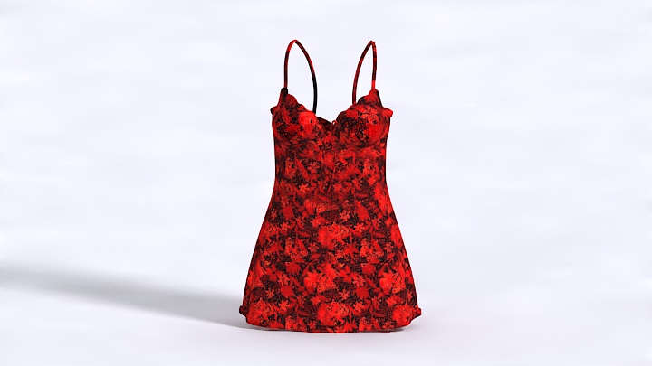 渲染模型_露背装010