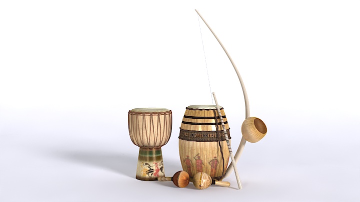 渲染模型_非洲乐器002