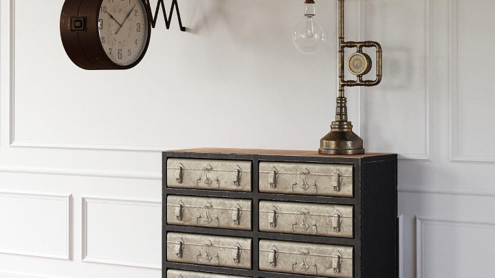 渲染模型_靠墙装饰柜006