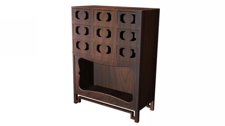 渲染模型_鞋柜009