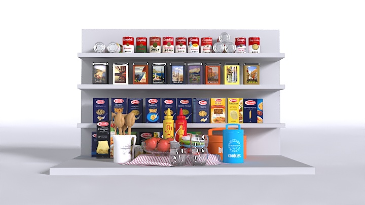 渲染模型_食品柜007