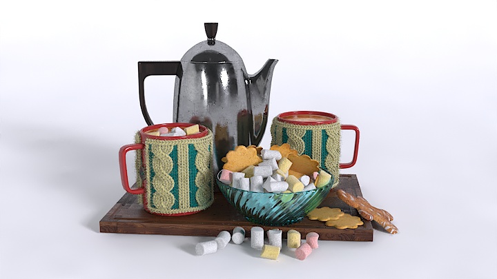 渲染模型_餐具食品011