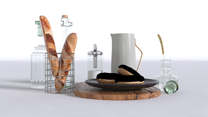 渲染模型_餐具食品012