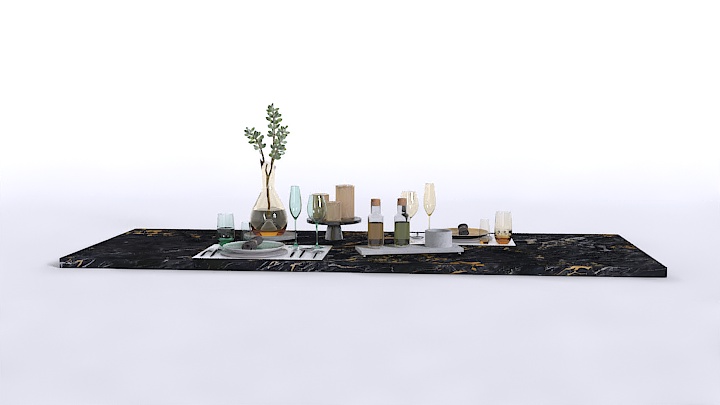 渲染模型_餐桌餐具006